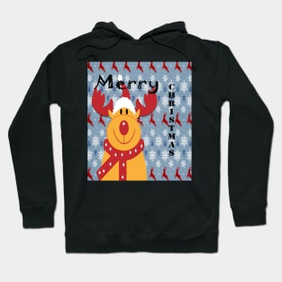 Merry Christmas, Rudolph, Snowflake, Reindeer Christmas Cards & other Products Hoodie